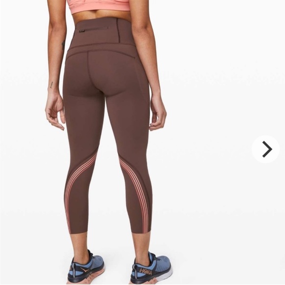 Like New Lululemon Speed Limit Crop 23" Cherry Cola EUC - Picture 3 of 13